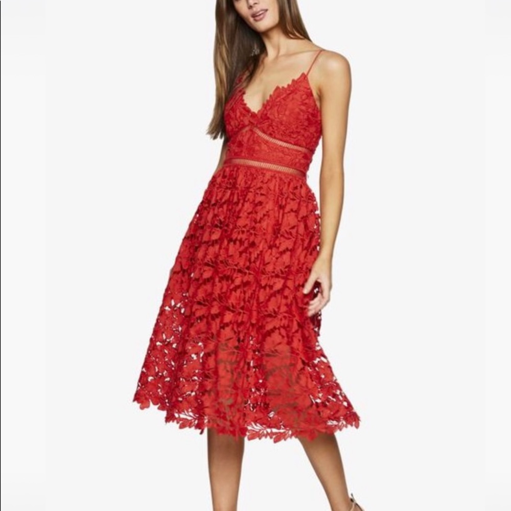 *NEW* BARDOT SONYA LACE DRESS IN FIRE RED